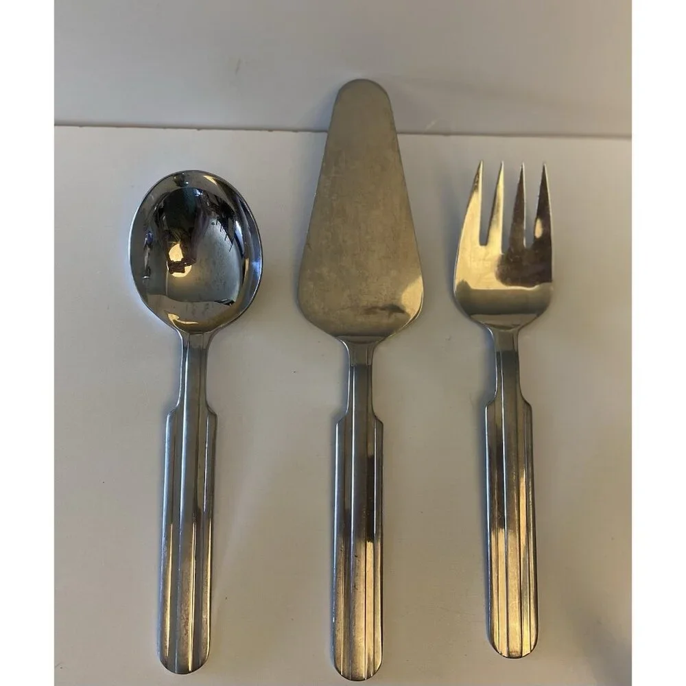 OXFORD HALL OXH40 Stainless Flatware 3 Serving Cold Meat Fork Pie Server Spoon